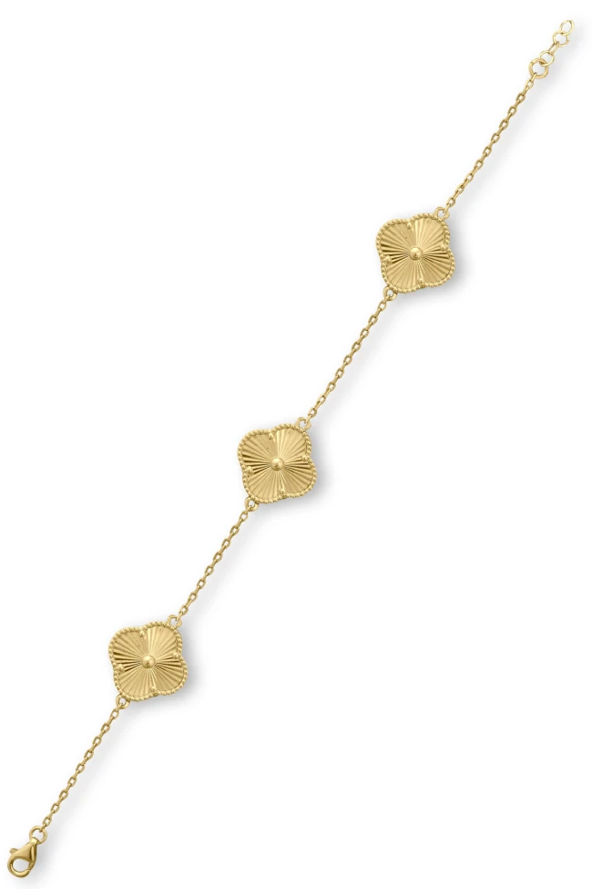 Altın Üçlü 1.5 Cm Yonca Bileklik
