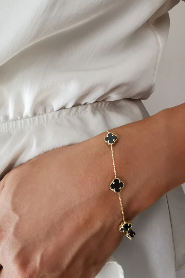 Altın Yonca Minimal Bileklik