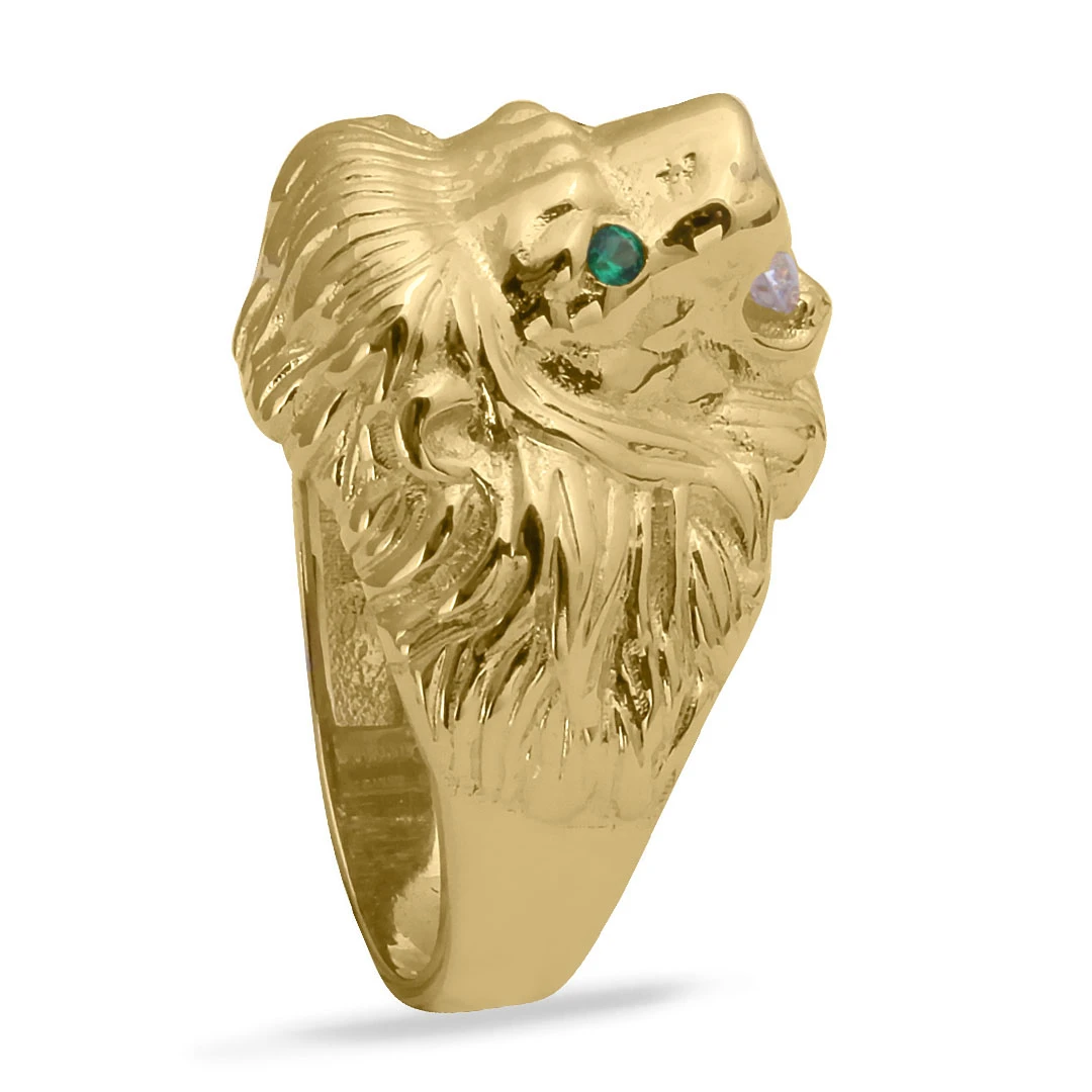 Aslan Başı Altın Erkek Yüzük (YZK0395)