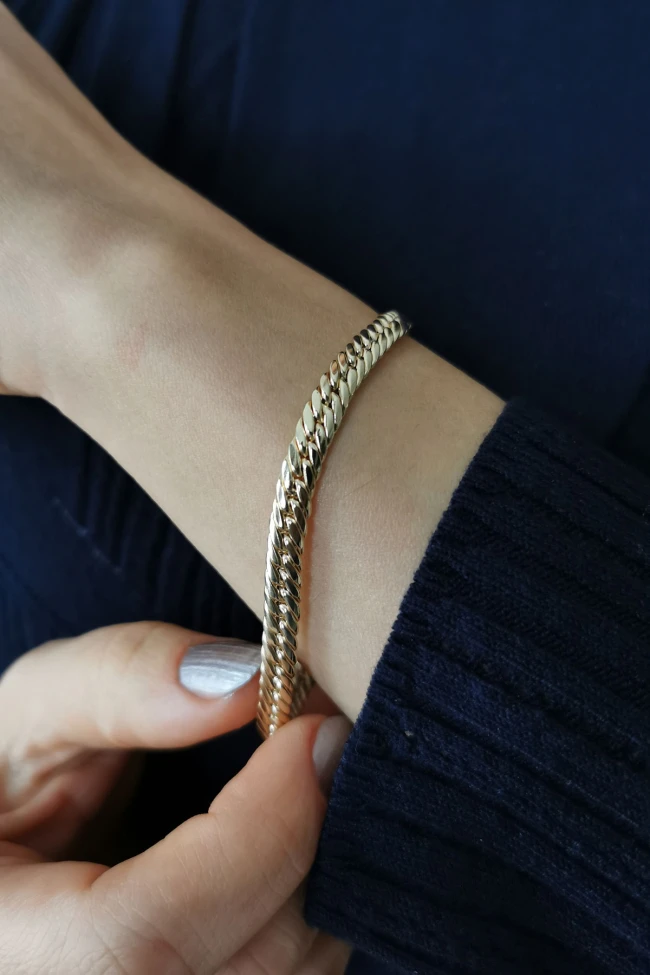 Balık Sırtı Altın Unisex Bileklik