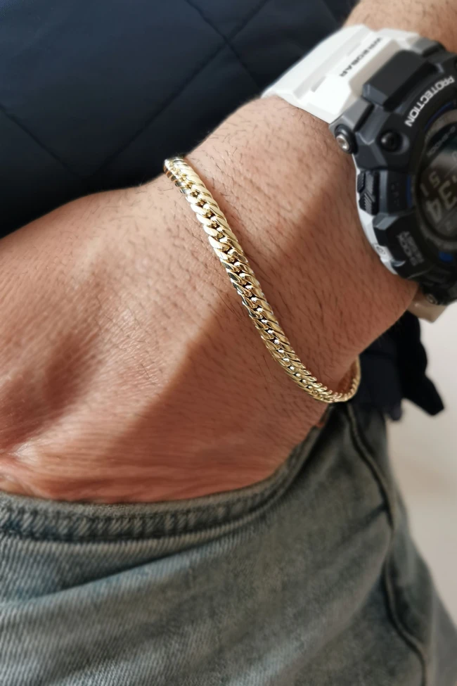 Balık Sırtı Altın Unisex Bileklik