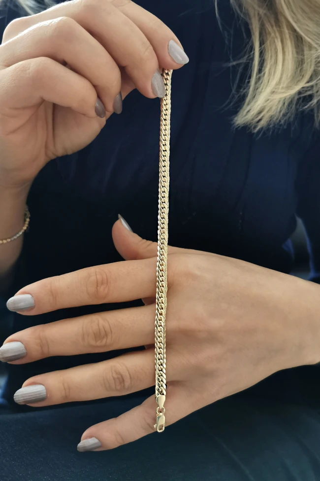 Balık Sırtı Altın Unisex Bileklik