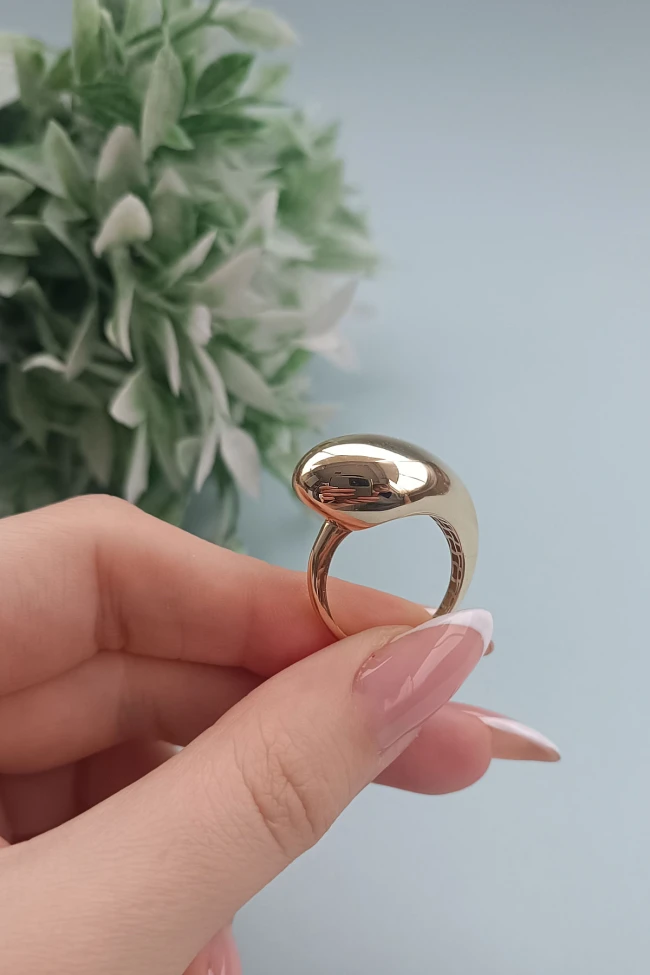 Damla Drop Model Altın Yüzük