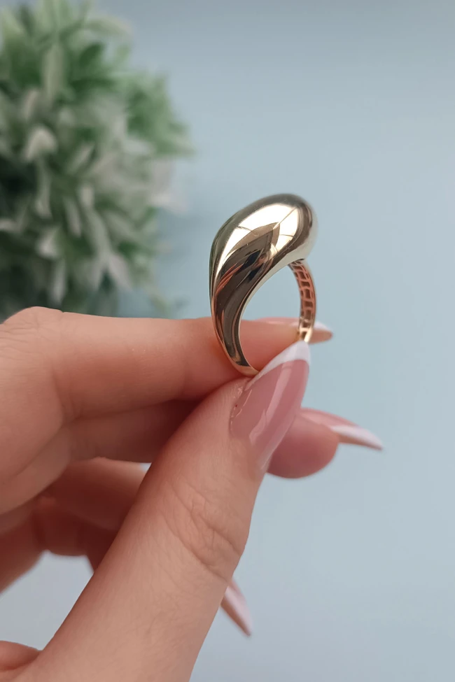 Damla Drop Model Altın Yüzük