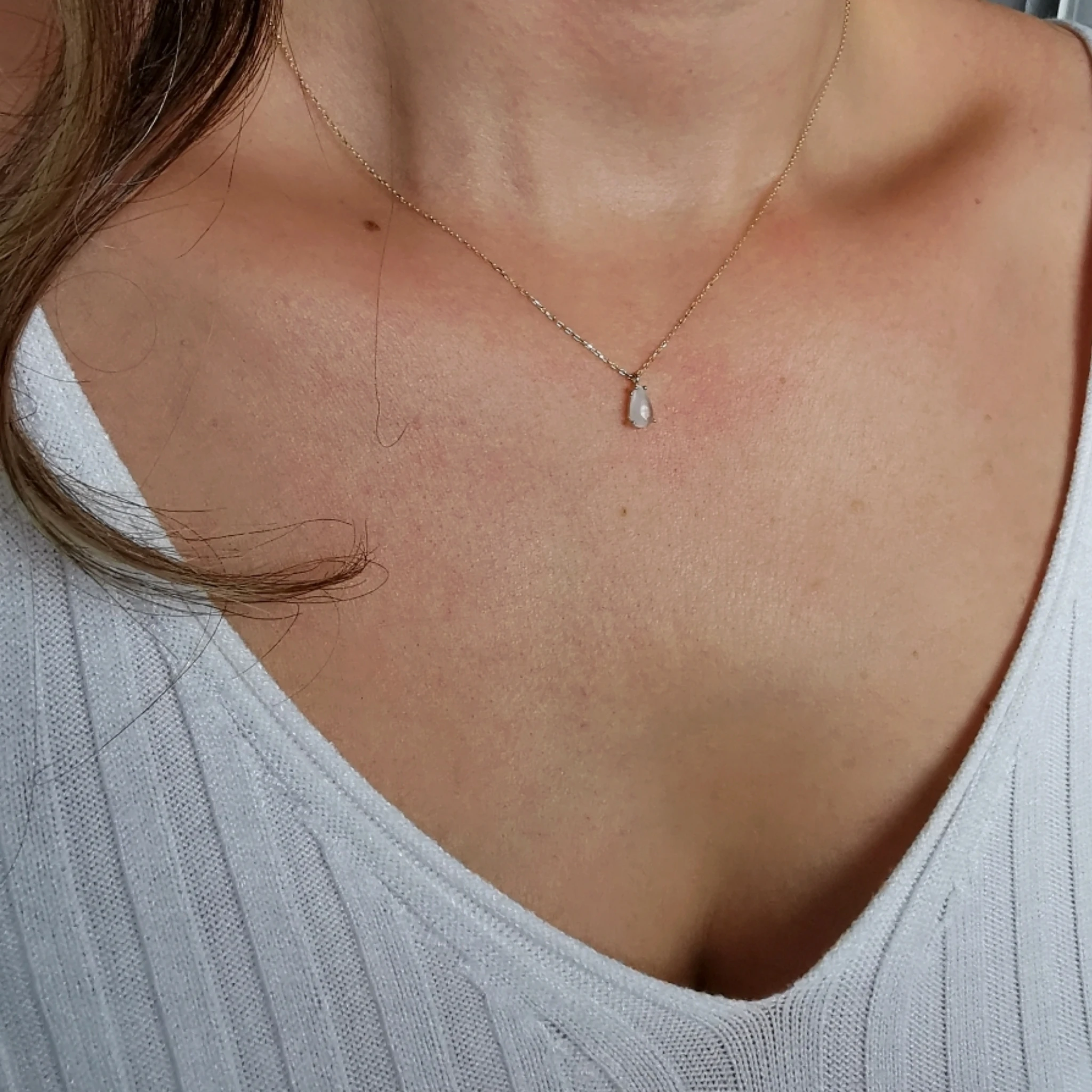Damla Taşlı Altın Minimal Kolye (KLY0313)