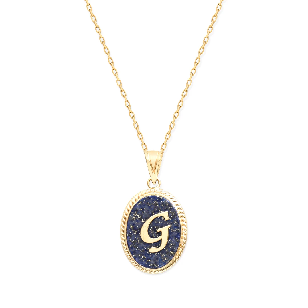 G Harfi Altın Lapis Kolye (KLY0123)
