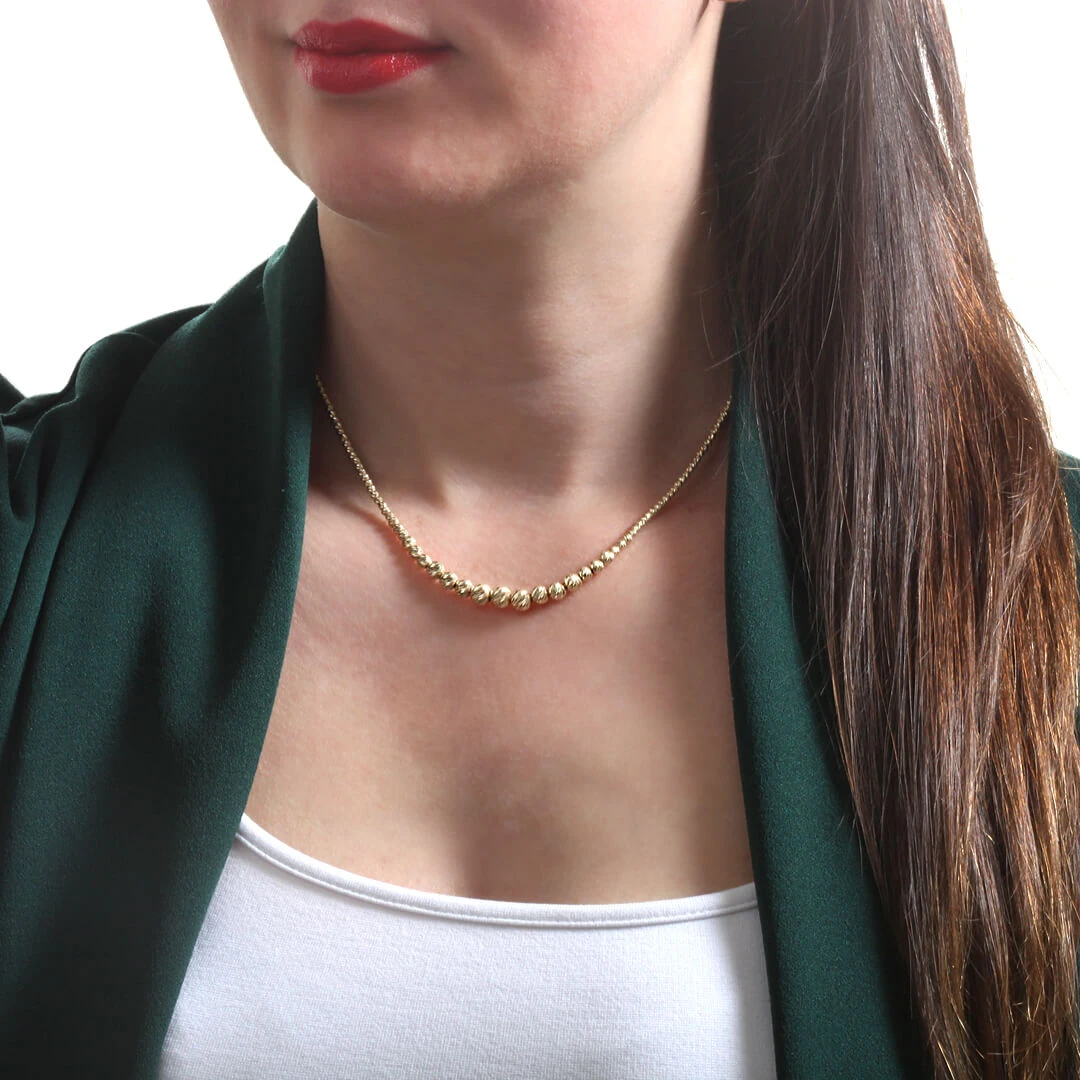 İri Toplu Süzme Model Altın Kolye (KLY0054)