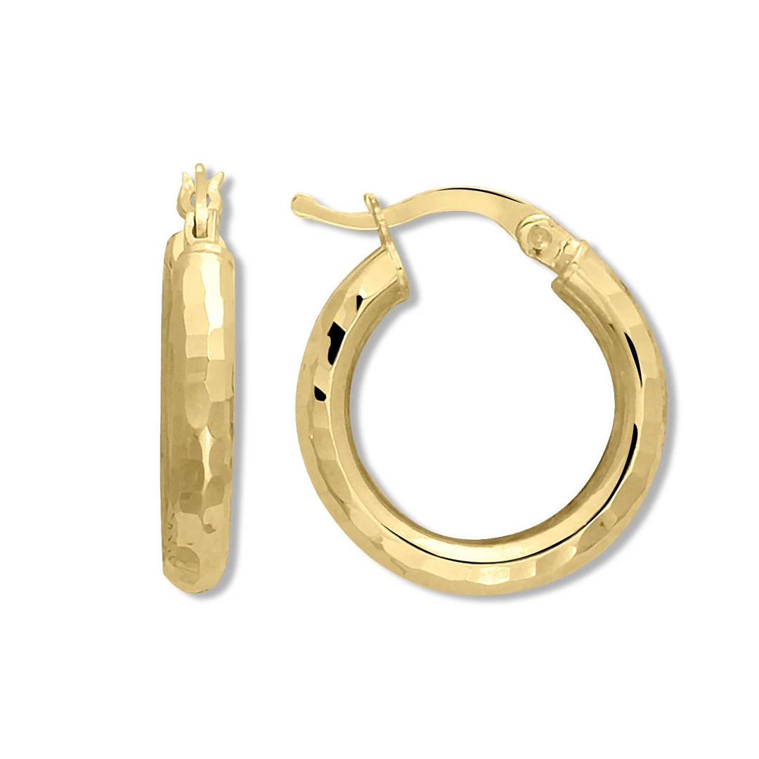 Işıltılı 2.2 Cm 14 Ayar Altın Halka Küpe (KP0292)