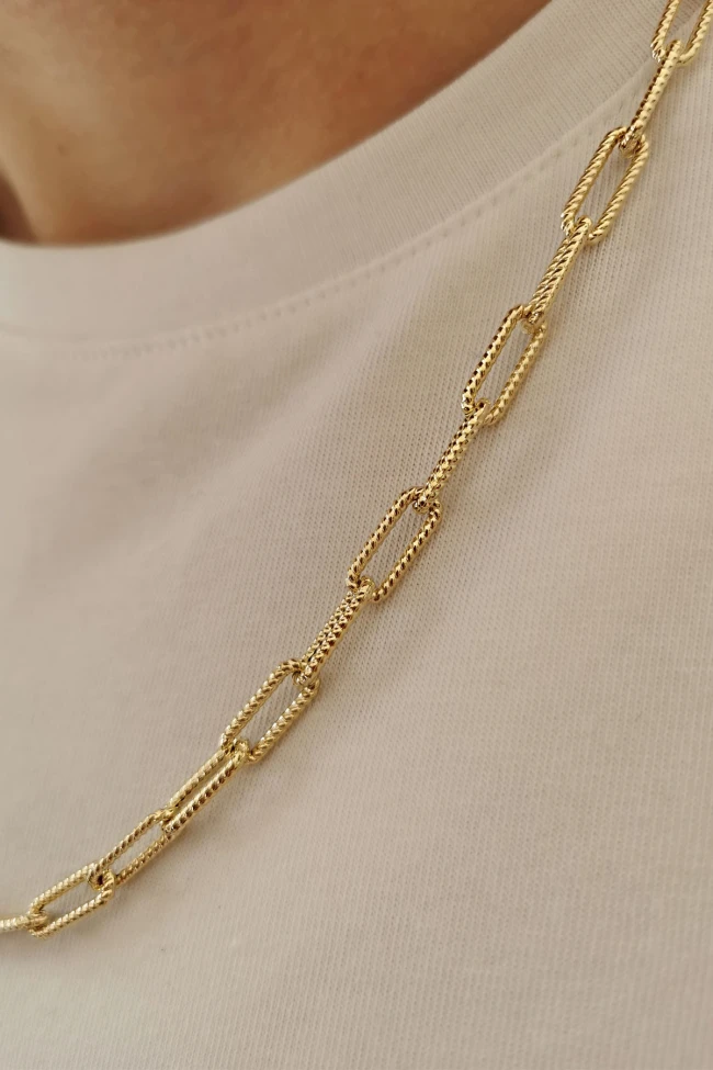 Kalemli Ataç Altın Unisex Zincir Kolye