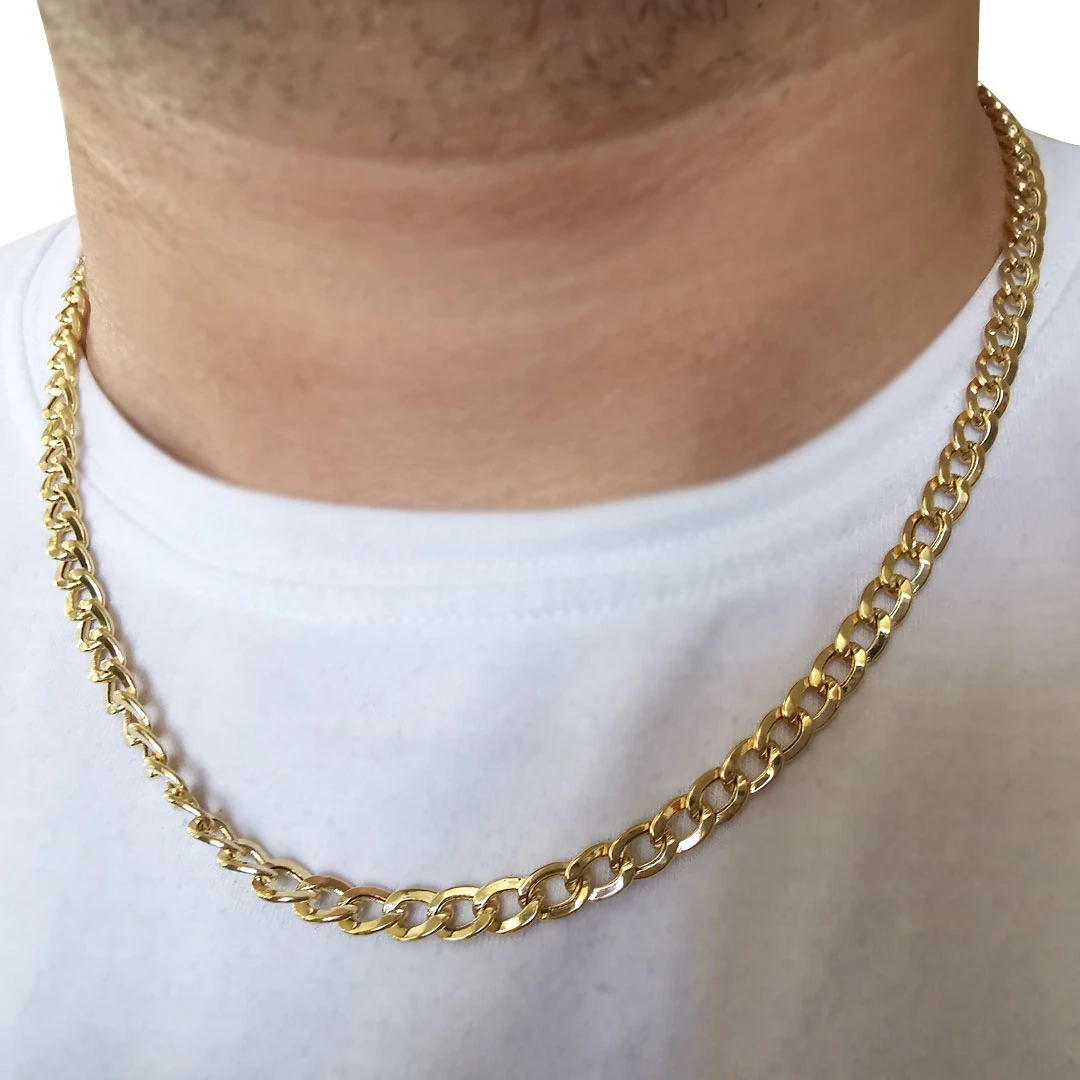 Kalın Unisex Altın Gurmet Zincir (KLY0458)