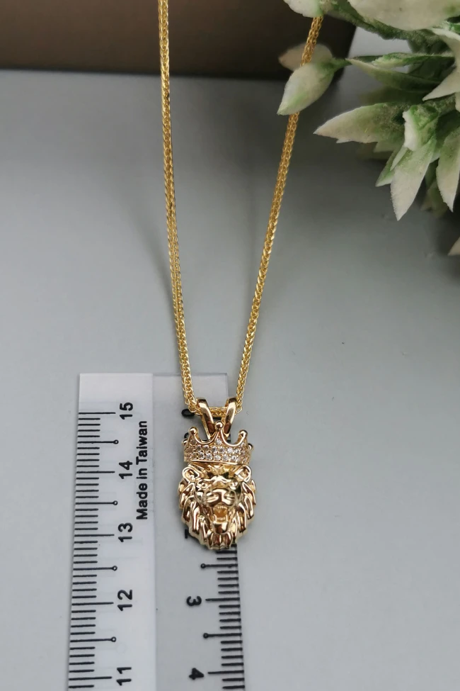 Küçük Boy Altın Aslan Model Erkek Kolye Ucu