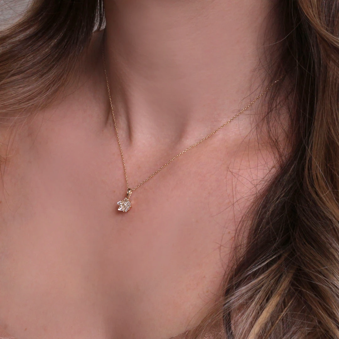 Lotus Çiçeği Altın Kolye (KLY0597)