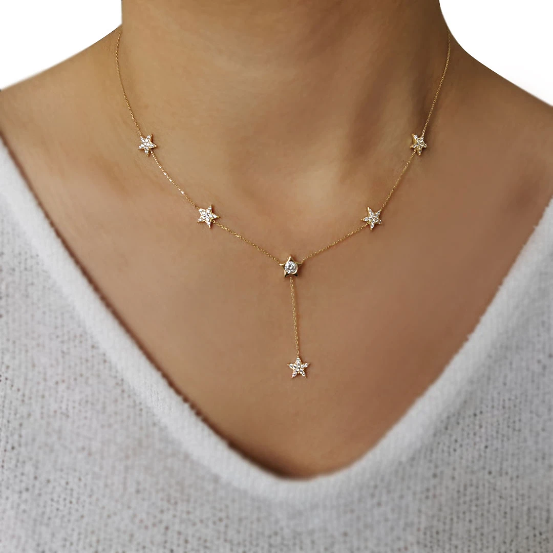 Minimal Yıldızlı Altın Kolye (KLY0445)