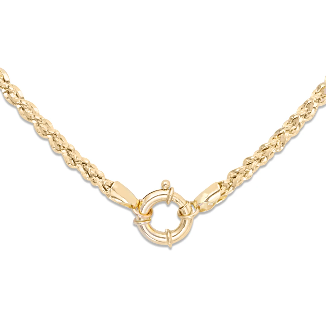 Parlak Altın Omega Kilitli Zincir Kolye (KLY0263)
