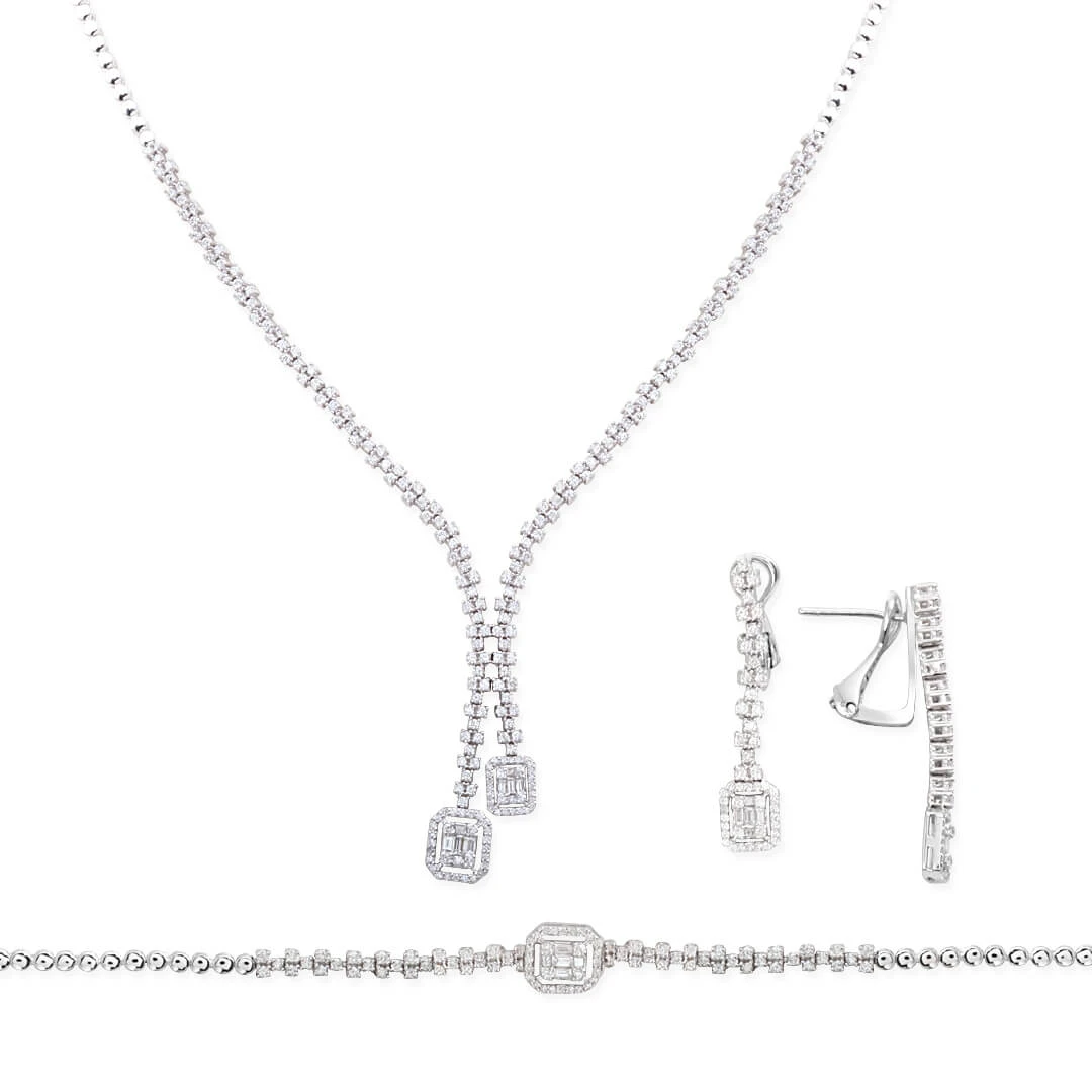 Pırlanta Baget Taşlı Takı Seti (SET0019)