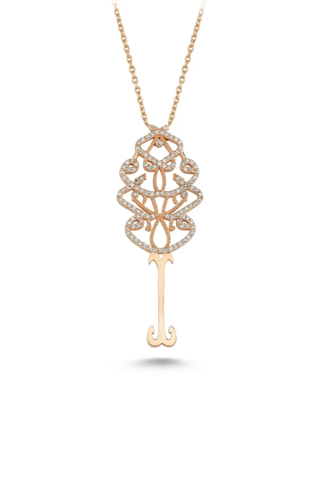 Pırlanta Rose Gold Vedud Kolye