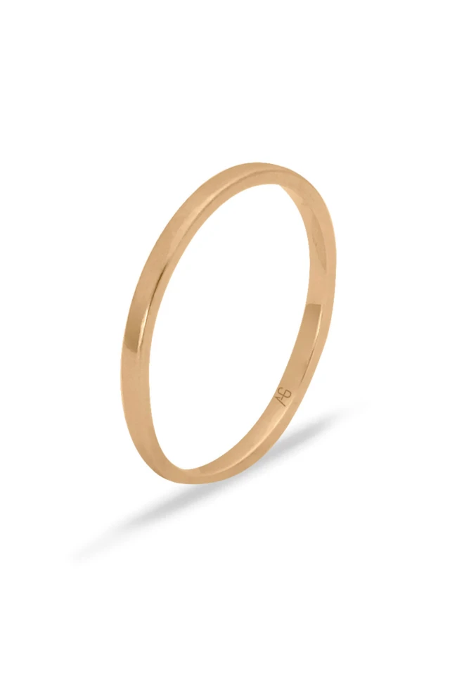 Rose Gold Altın İnce Kombin Yüzük