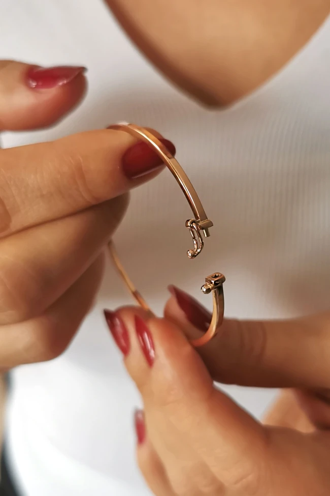 Rose Gold Altın Sade Bilezik