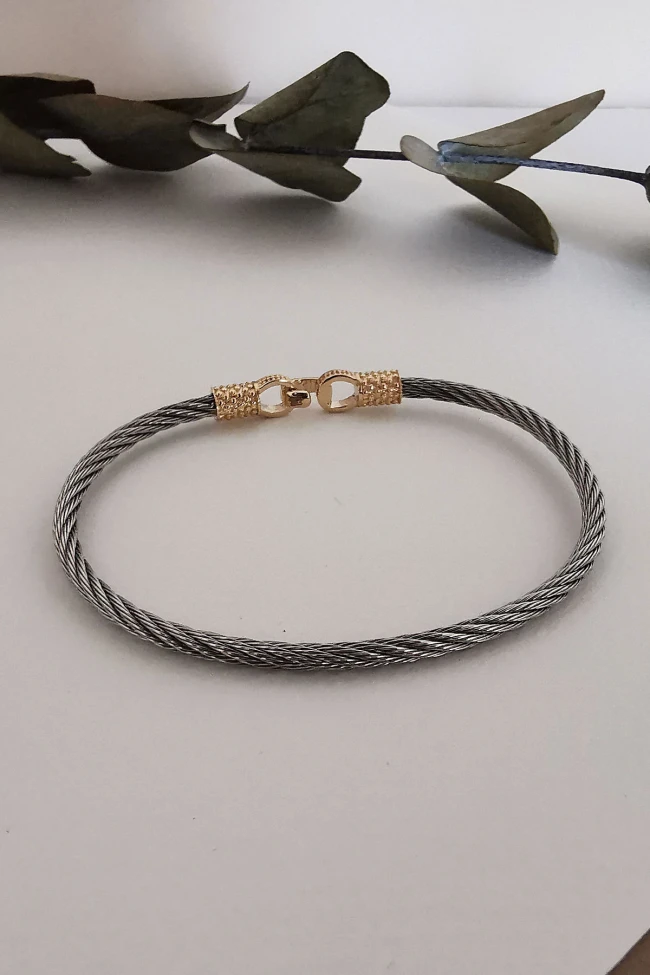 Rose Gold Sade Çelik Erkek Bileklik