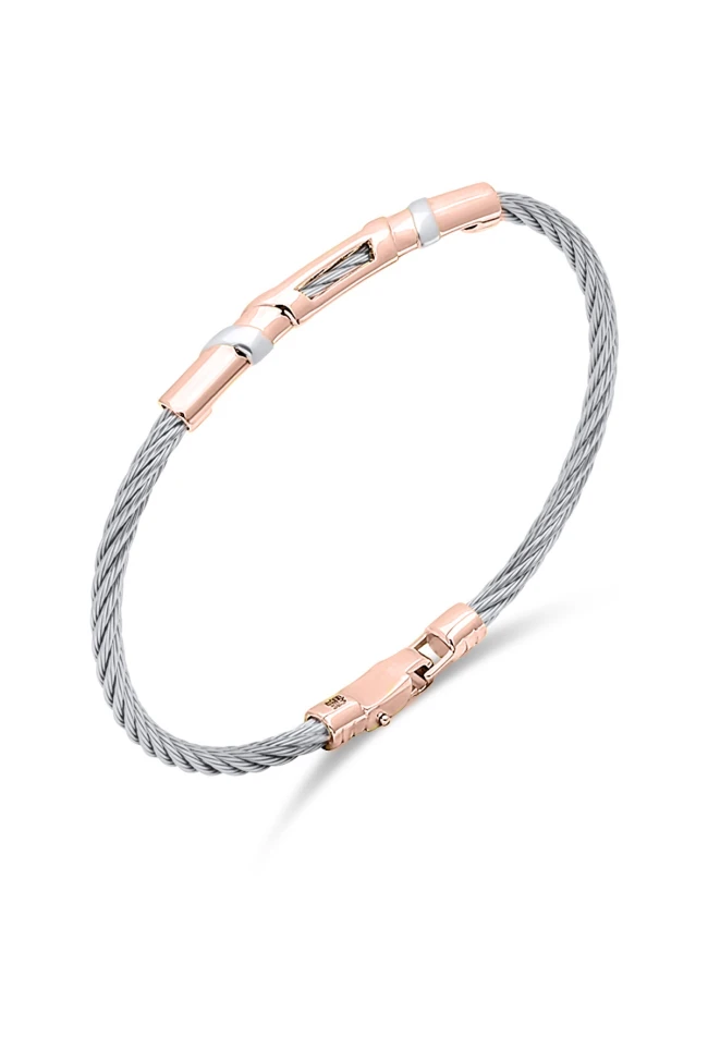 Rose Gold Spor Çelik Detay Erkek Bilekliği