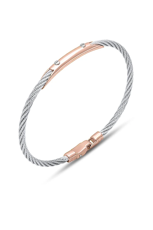 Rose Gold Spor Çelik Erkek Bileklik