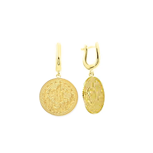 Sallantılı Tuğralı Altın Küpe (KP0061)