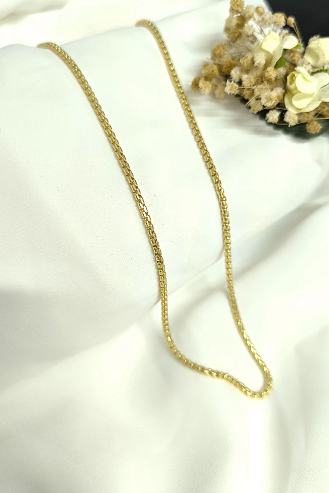 Sarı Altın 55 Cm Traşlı Küp Altın Zincir Kolye