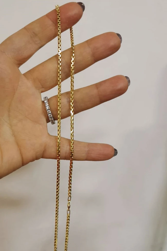 Sarı Altın Altın Unisex Zincir Kolye Bileklik Takım