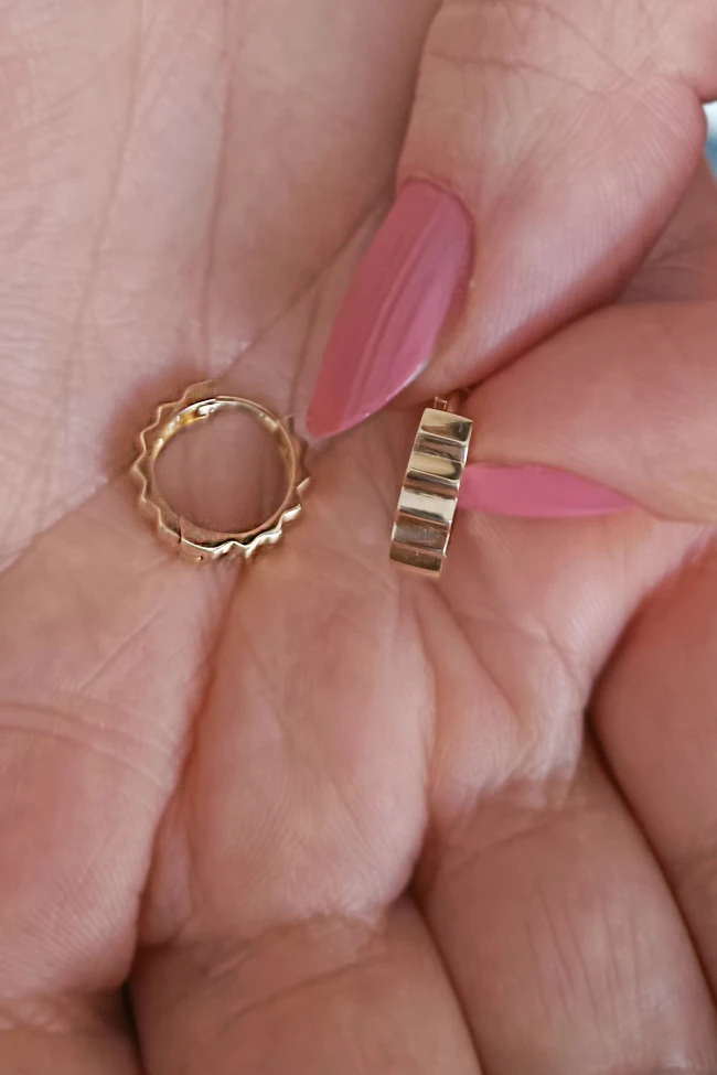 Sarı Altın Mini Kombin Altın Küpe