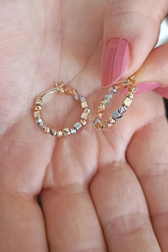 Sarı Altın Renkli 2 Cm Altın Halka Küpe