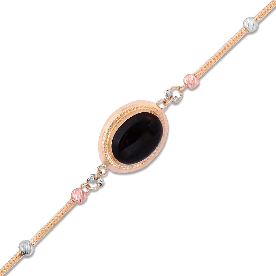 Siyah Taşlı Altın Bileklik (BLK0082)