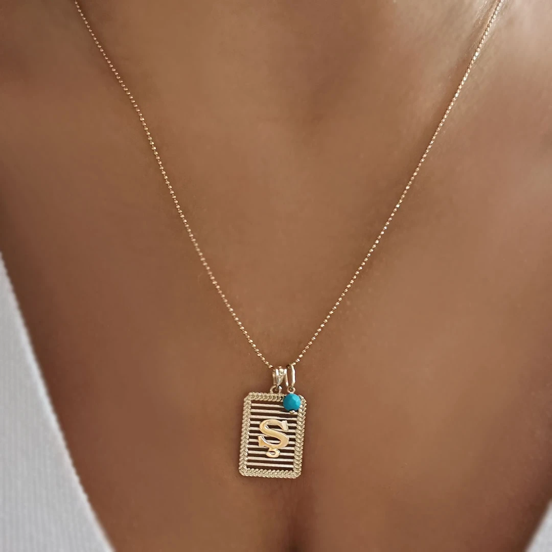 Tasarım Yeni Model Altın Ş Harfi Kolye (KLY0499)