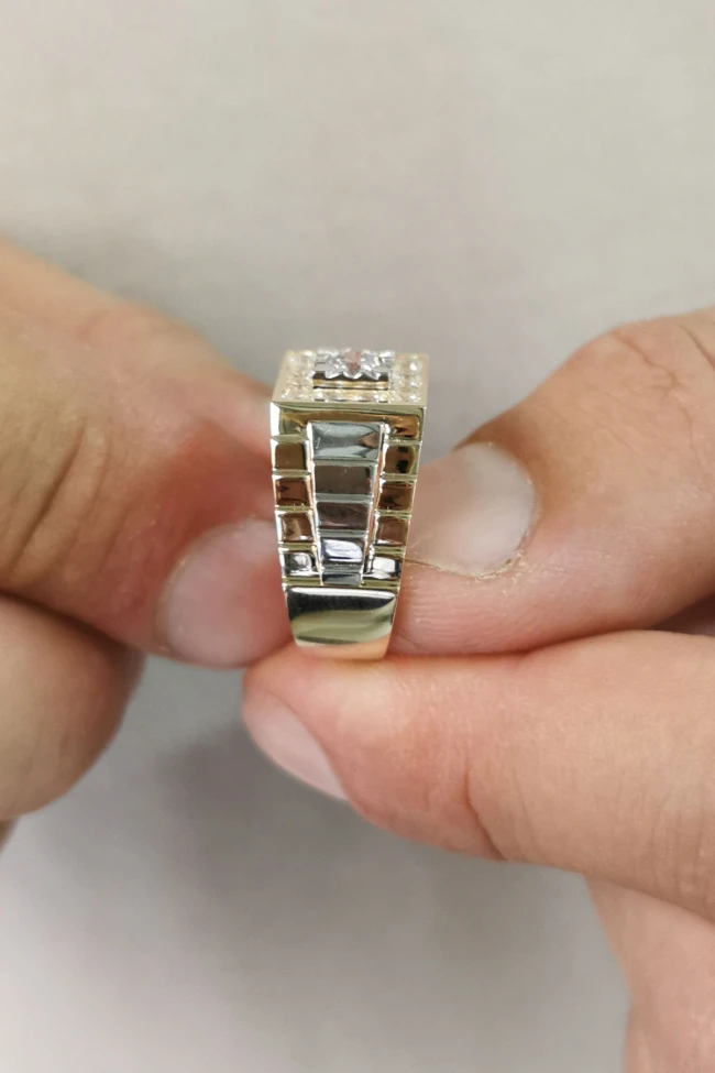 Taşlı Rolex Kol Altın Erkek Yüzük