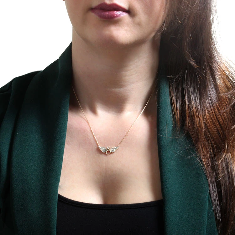 Tektaş Detaylı Kanat Kolye (KLY0019)