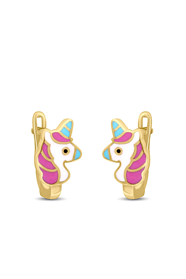 Unicorn Altın Çocuk Küpesi