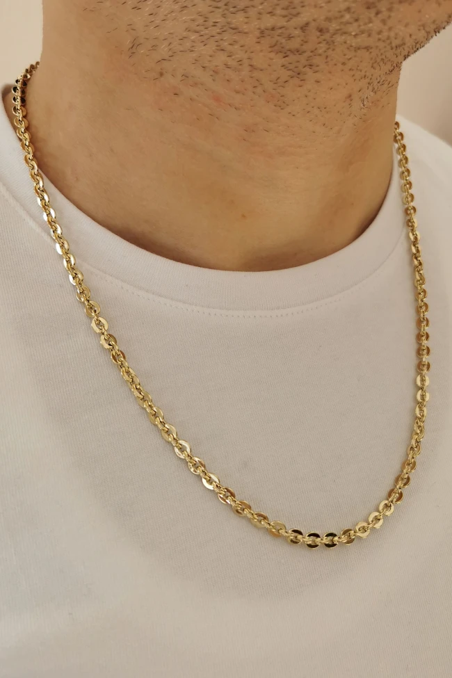 Unisex 60 Cm Altın Ezme Forse Zincir