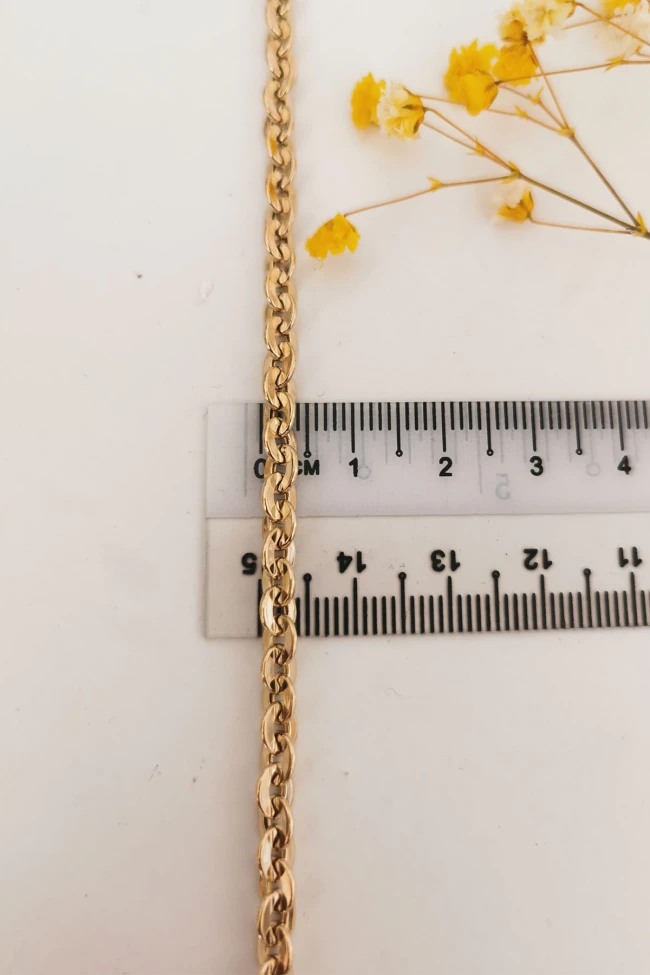 Unisex 60 Cm Altın Ezme Forse Zincir