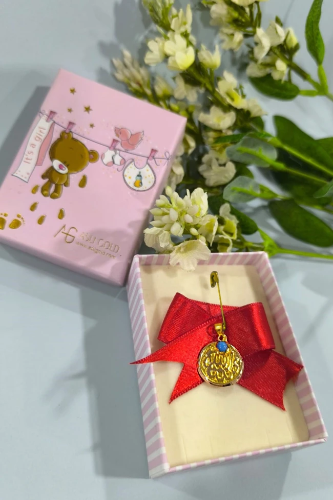 Yuvarlak Bebek Altın Omuz Nazarlık