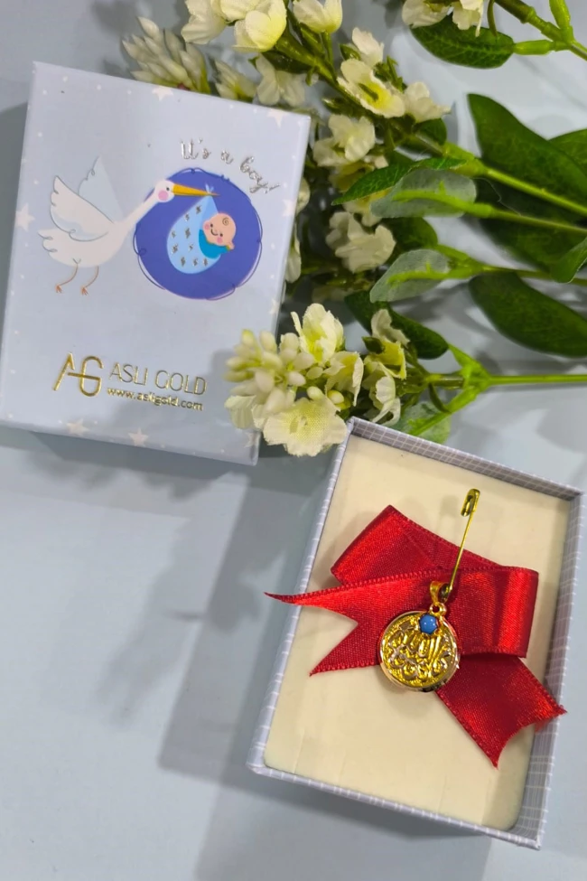 Yuvarlak Bebek Altın Omuz Nazarlık