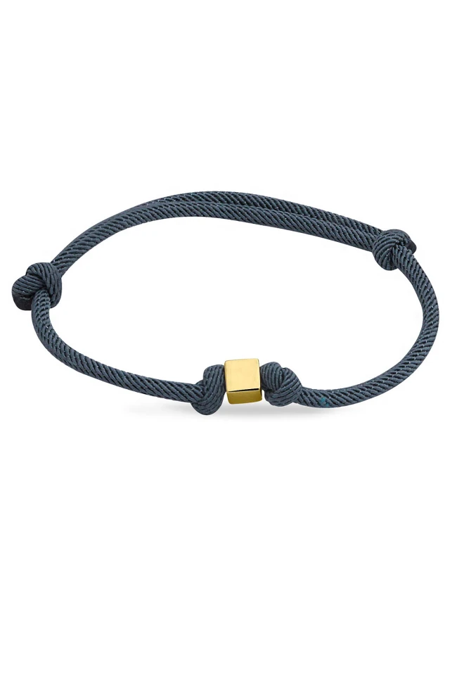 Altın Petrol Mavi Spor Unisex Küp Bileklik (BLK0273)