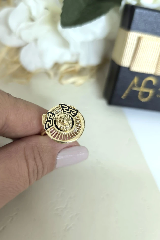 Pana Detaylı Altın Aslan Yüzük