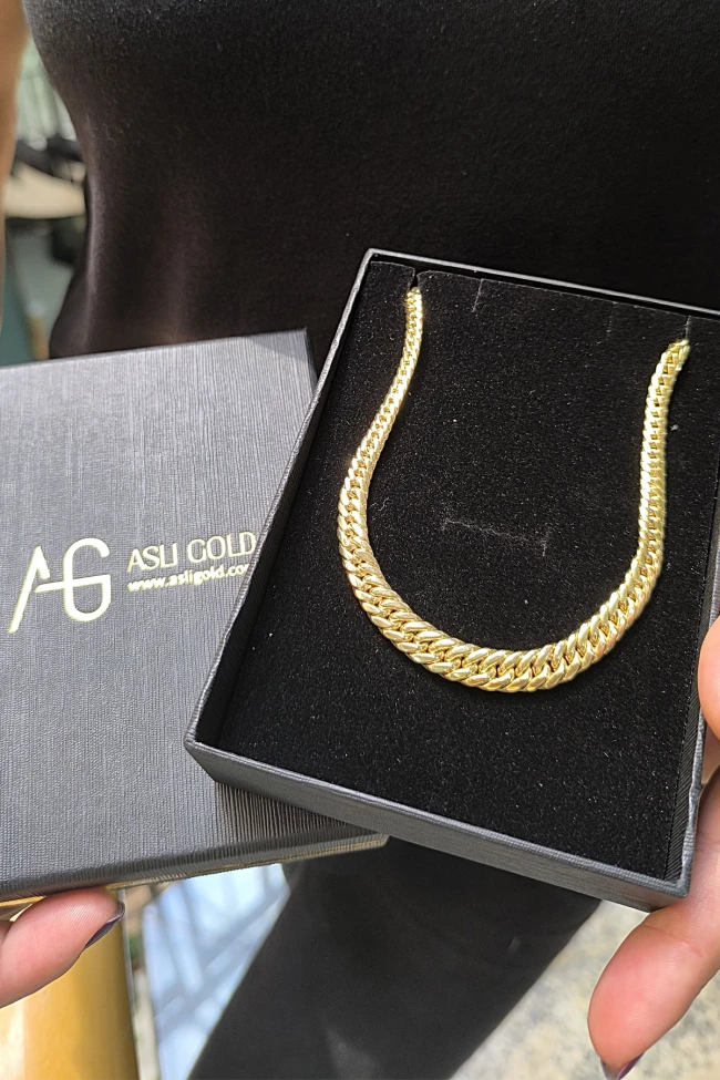 Sarı Altın Süzme Model Gurmet Altın Zincir Kolye