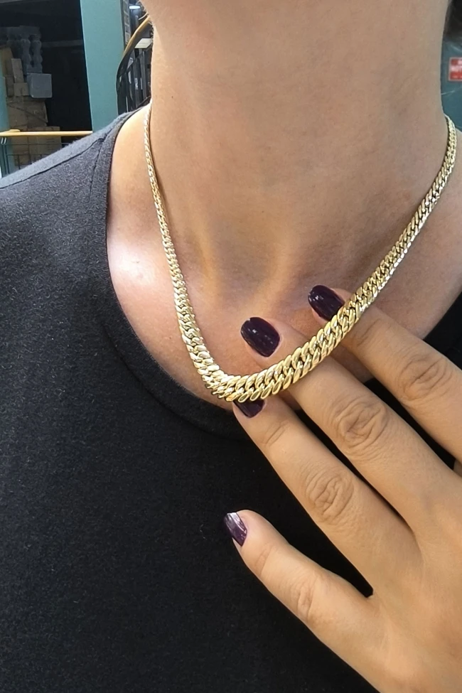 Sarı Altın Süzme Model Gurmet Altın Zincir Kolye