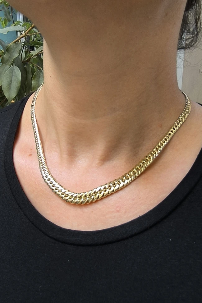 Sarı Altın Süzme Model Gurmet Altın Zincir Kolye