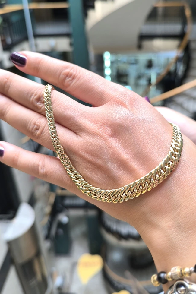 Sarı Altın Süzme Model Gurmet Altın Zincir Kolye