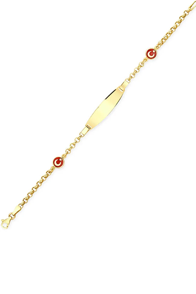 Altın Ay Yıldızlı Çocuk Künyesi (CKN0040)