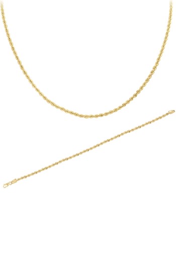 2.6 Mm Altın Halat Zincir Kolye Bileklik Takım