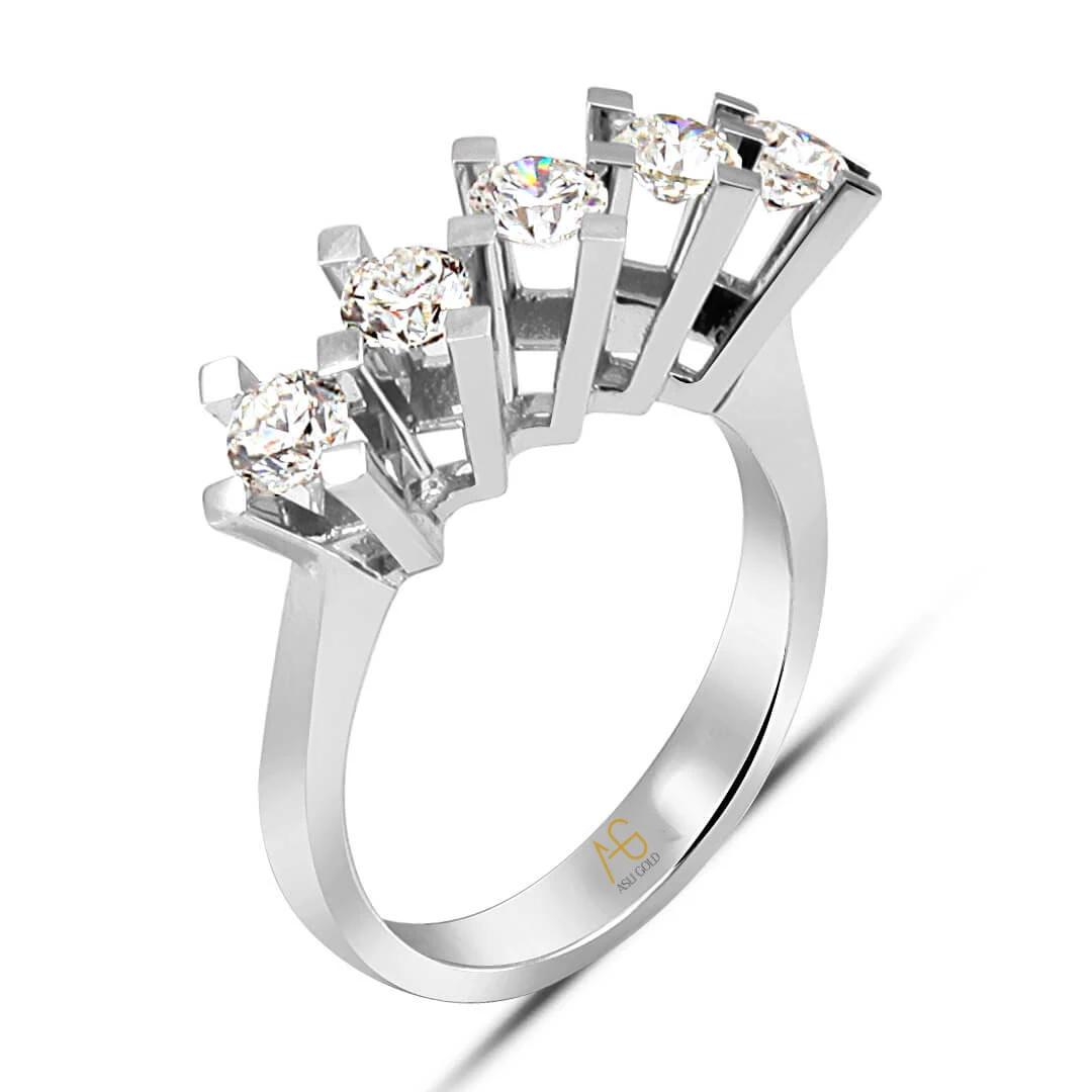 1.17 Ct. Pırlanta 5 Taş Altın Yüzük (LR02781)