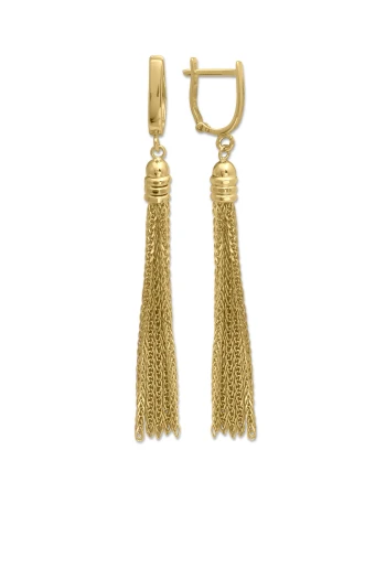 14 Ayar Altın Sallantılı Püskül Küpe