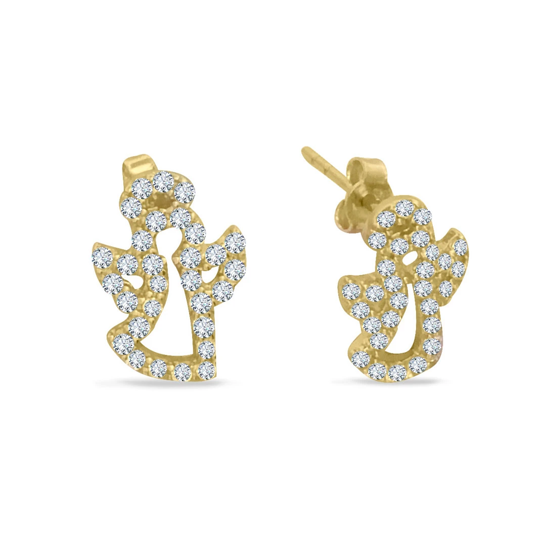 1.5 Cm Altın Vidalı Melek Küpe (KP0089)